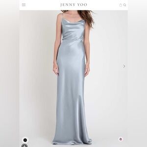 Jenny Yoo Sylvie Bridesmaid Dress in Whisper Blue/Luxe Satin